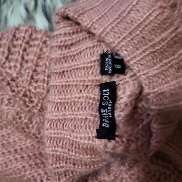 WOMENS BRAVE SOUL PINK SWEATER SIZE 6 - Picture 6 of 7